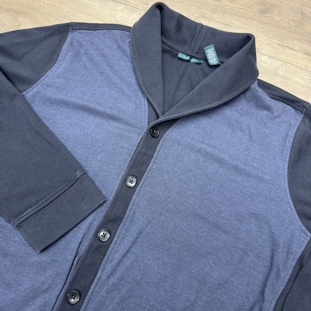 Perry Ellis Blue Cardigan‎ Sweater Men's Sz XXL FLAW Business Office Casual